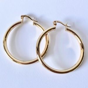 Jordan Road “Lola Small” 18k Gold Plated Brass Hoops - 1.25”